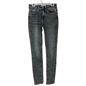 Flying Monkey Skinny Jeans Gray Acid Wash Mid Rise Stretch Denim Size 25
